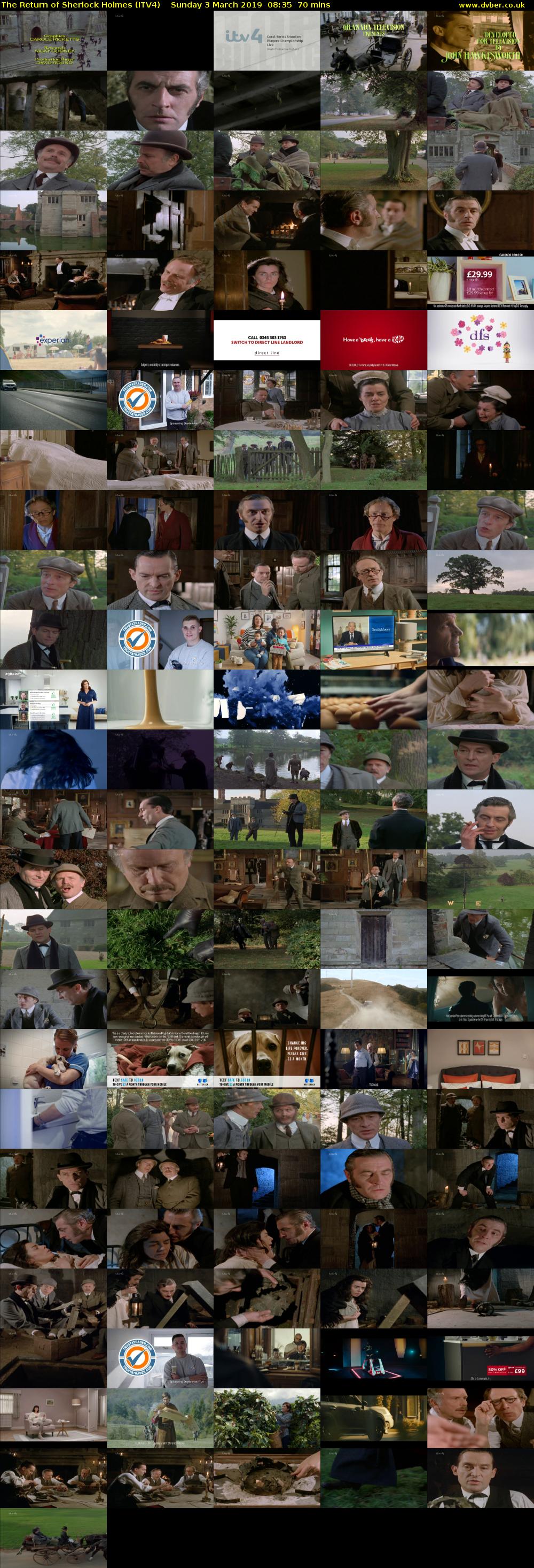 The Return of Sherlock Holmes (ITV4) Sunday 3 March 2019 08:35 - 09:45