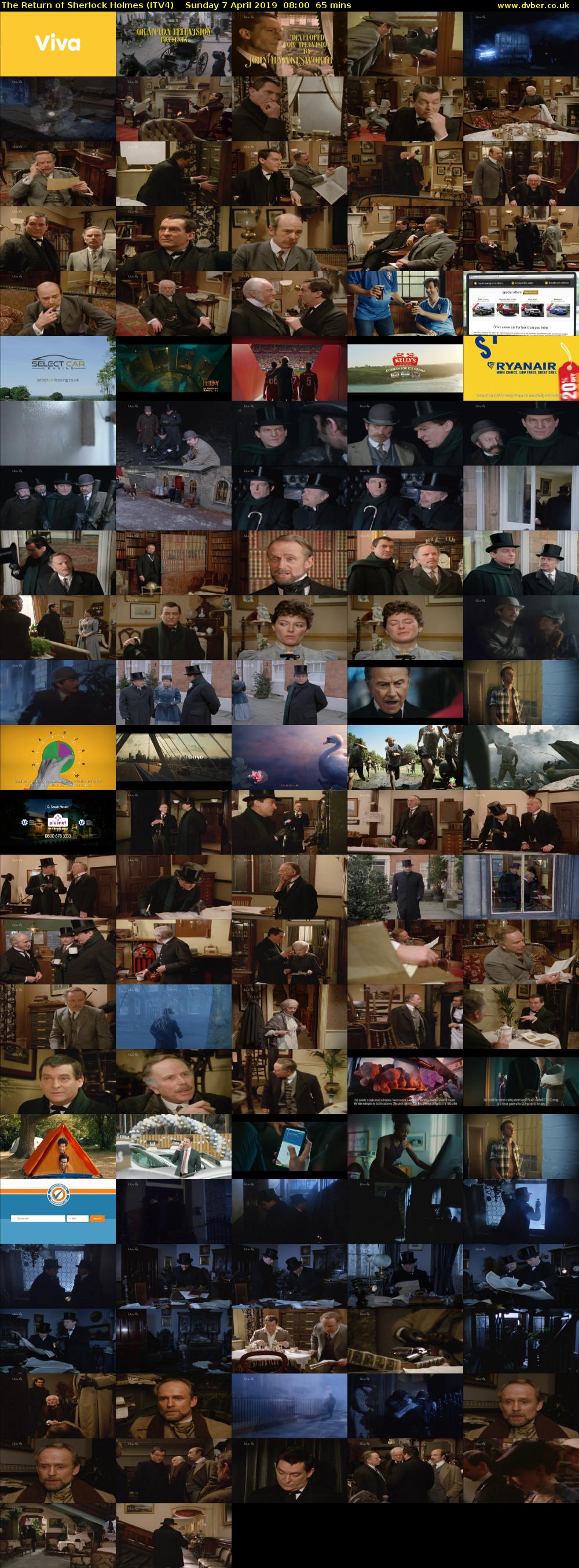 The Return of Sherlock Holmes (ITV4) Sunday 7 April 2019 08:00 - 09:05