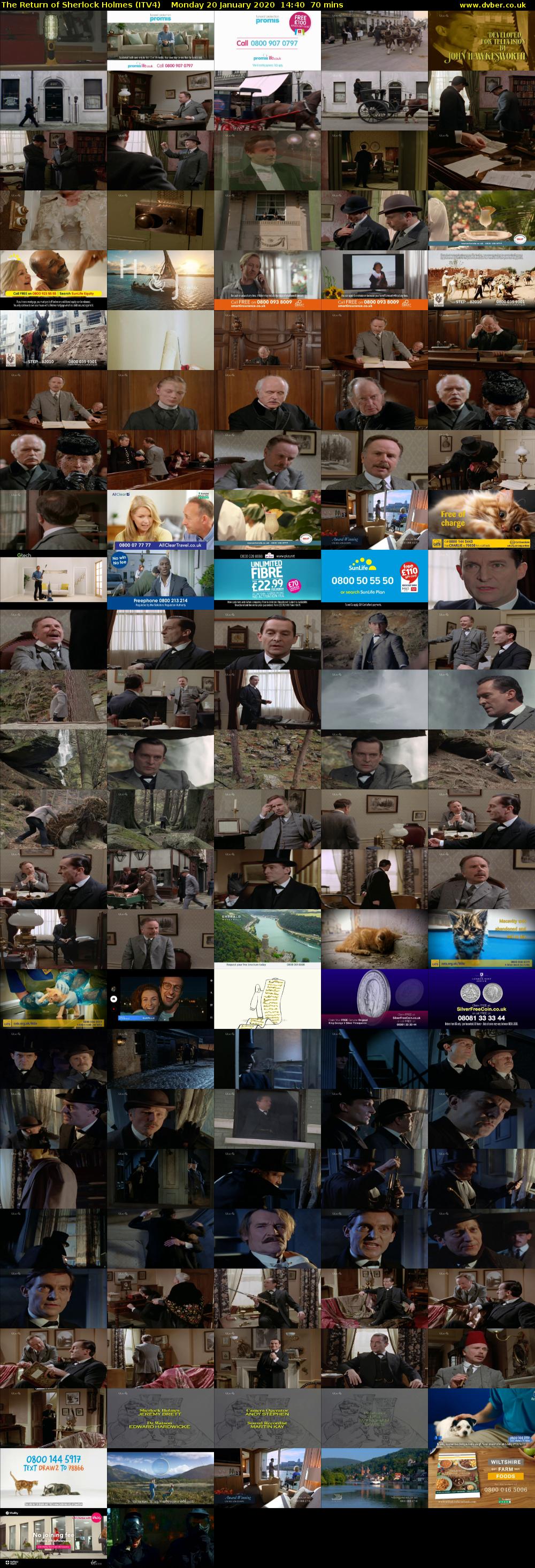 The Return of Sherlock Holmes (ITV4) Monday 20 January 2020 14:40 - 15:50