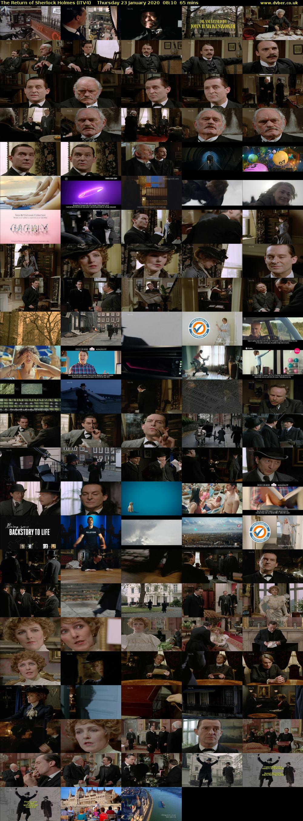 The Return of Sherlock Holmes (ITV4) Thursday 23 January 2020 08:10 - 09:15