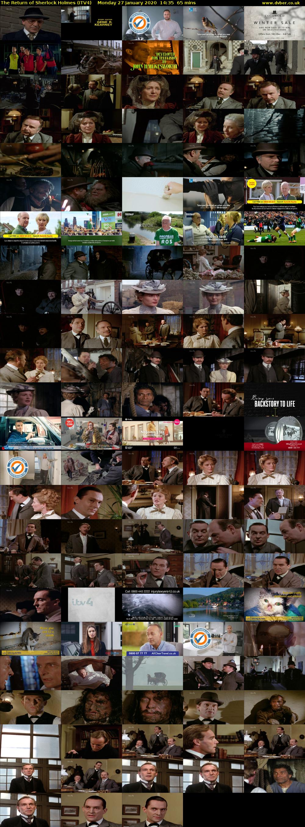 The Return of Sherlock Holmes (ITV4) Monday 27 January 2020 14:35 - 15:40