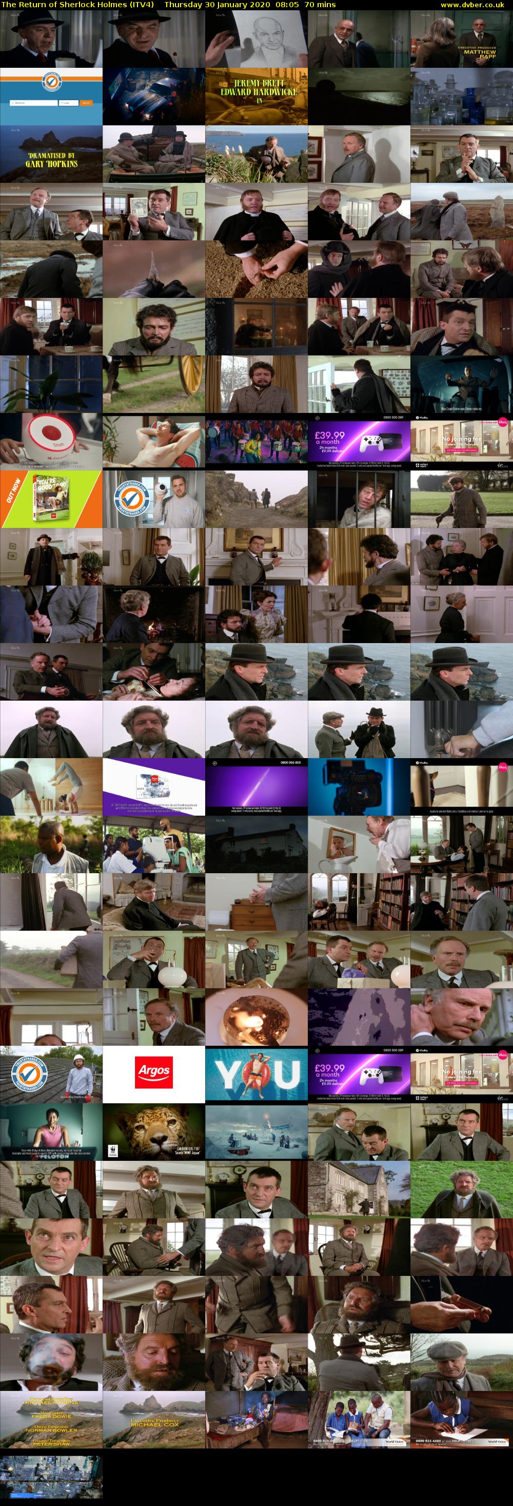 The Return of Sherlock Holmes (ITV4) Thursday 30 January 2020 08:05 - 09:15