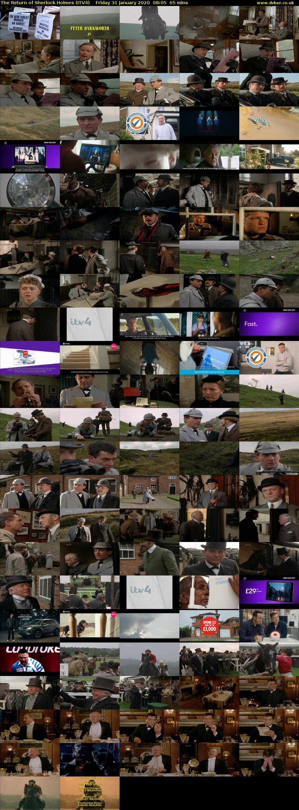 The Return of Sherlock Holmes (ITV4) Friday 31 January 2020 08:05 - 09:10