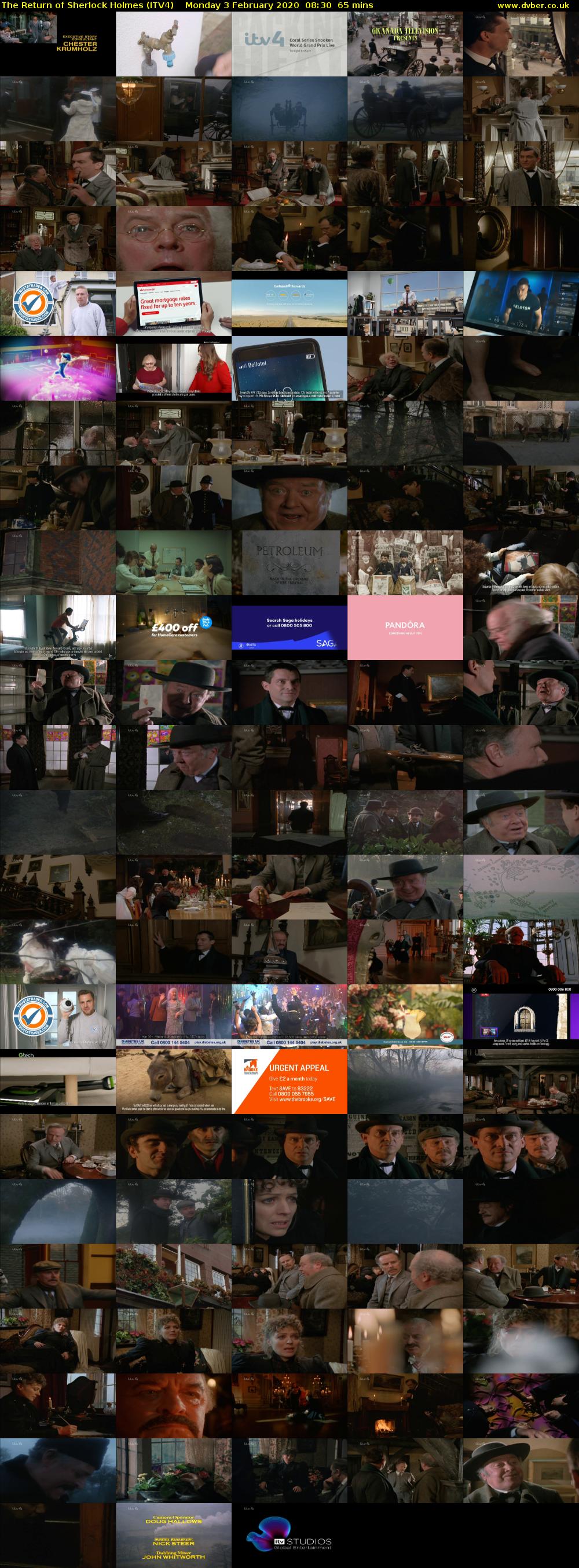 The Return of Sherlock Holmes (ITV4) Monday 3 February 2020 08:30 - 09:35