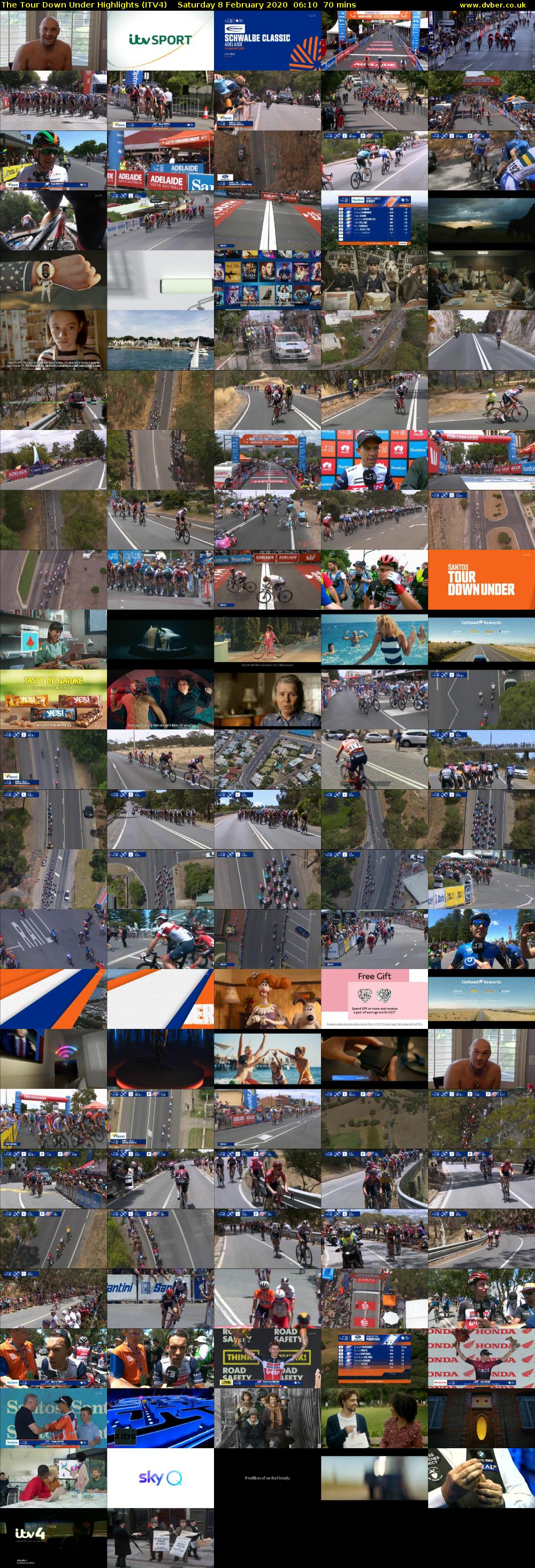 The Tour Down Under Highlights (ITV4) Saturday 8 February 2020 06:10 - 07:20