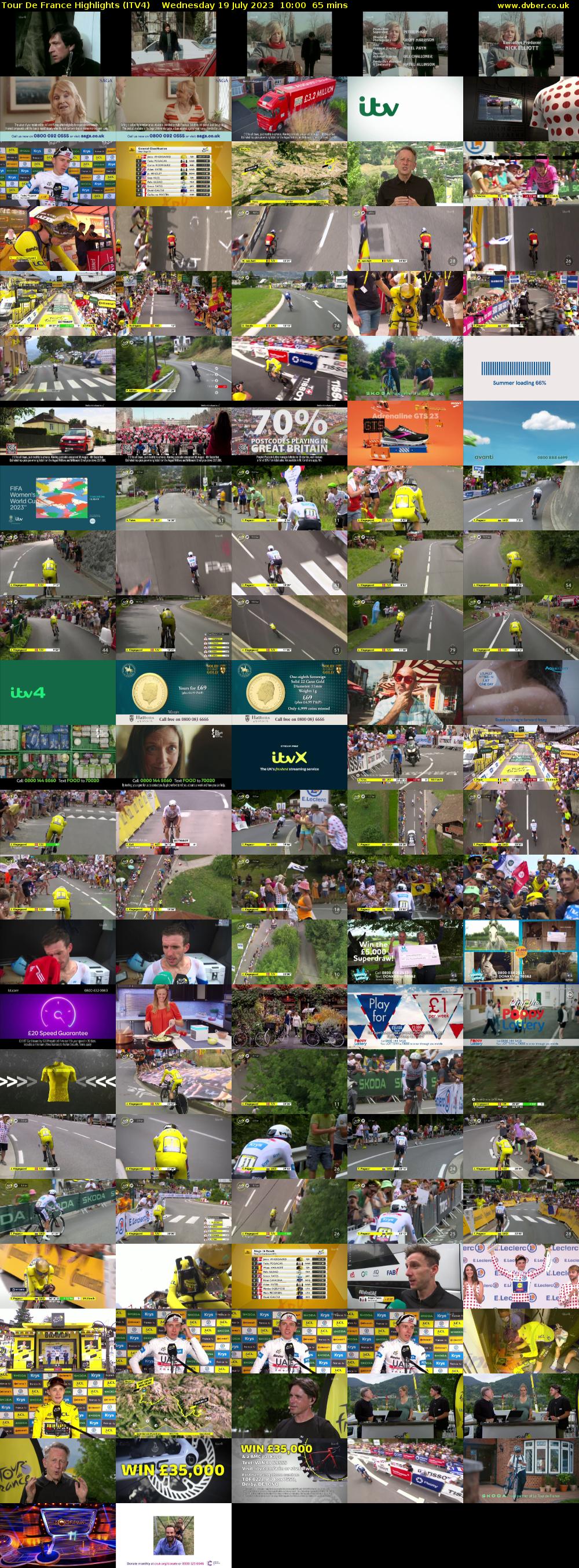 Tour De France Highlights (ITV4) Wednesday 19 July 2023 10:00 - 11:05