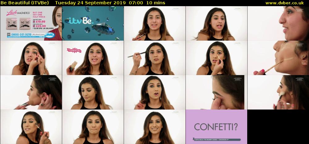 Be Beautiful (ITVBe) Tuesday 24 September 2019 07:00 - 07:10