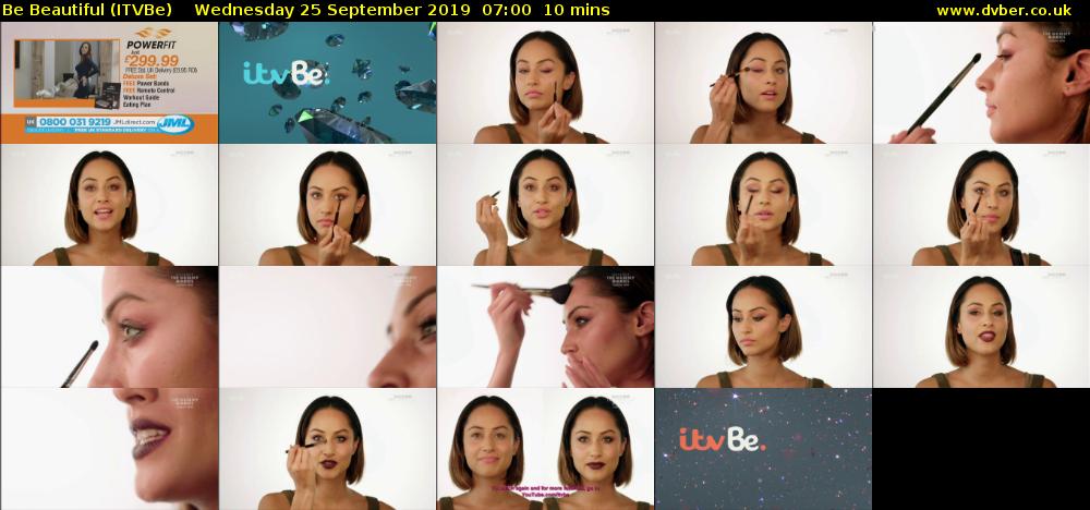 Be Beautiful (ITVBe) Wednesday 25 September 2019 07:00 - 07:10