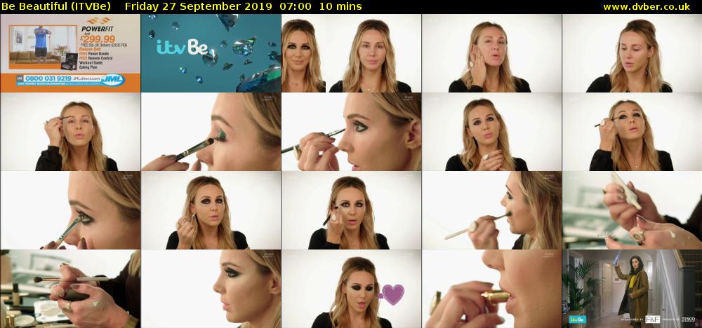 Be Beautiful (ITVBe) Friday 27 September 2019 07:00 - 07:10