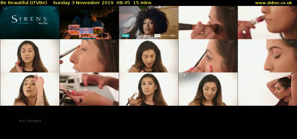 Be Beautiful (ITVBe) Sunday 3 November 2019 08:45 - 09:00