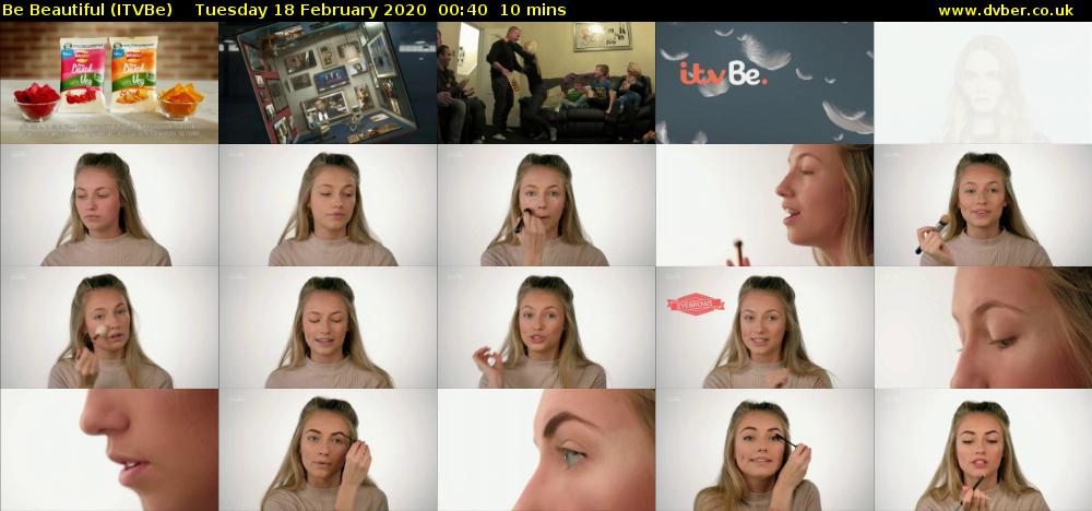 Be Beautiful (ITVBe) Tuesday 18 February 2020 00:40 - 00:50