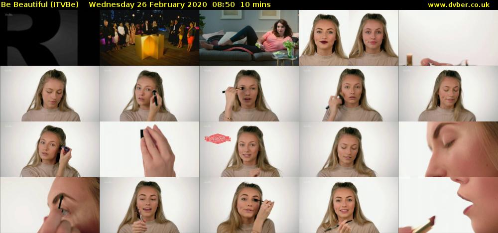 Be Beautiful (ITVBe) Wednesday 26 February 2020 08:50 - 09:00