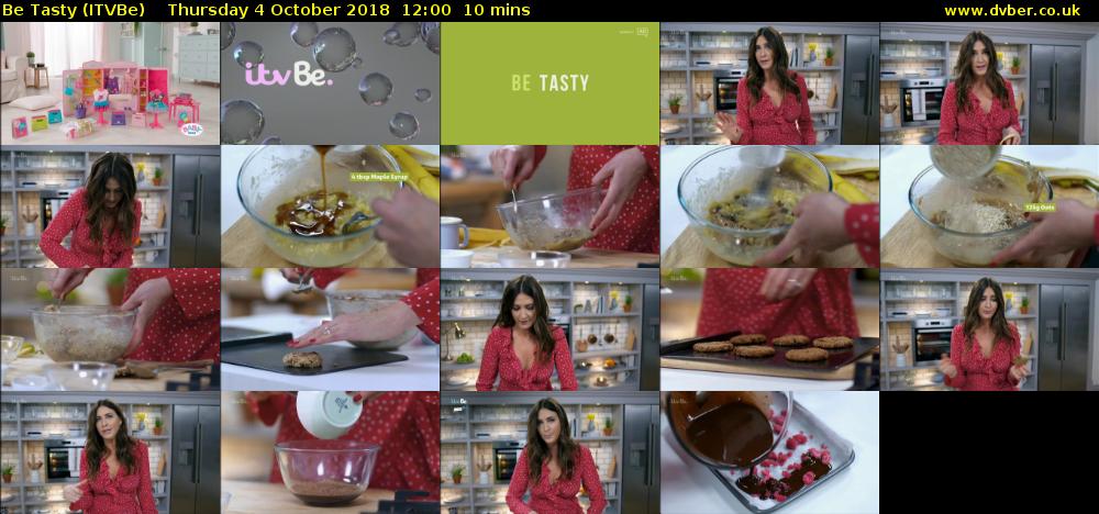 Be Tasty (ITVBe) Thursday 4 October 2018 12:00 - 12:10