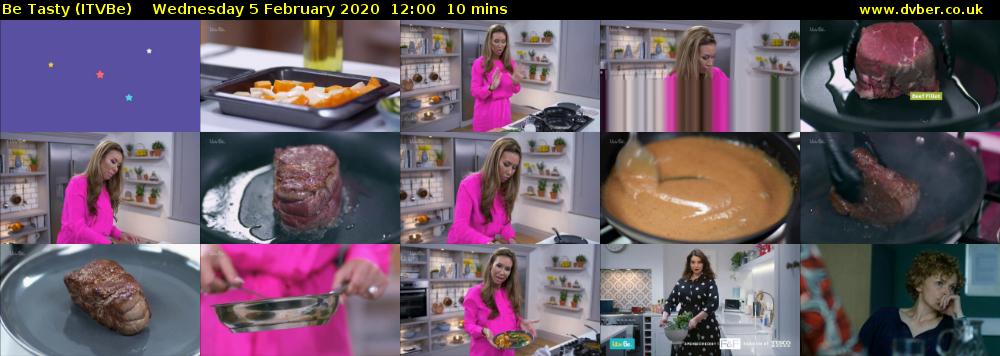 Be Tasty (ITVBe) Wednesday 5 February 2020 12:00 - 12:10