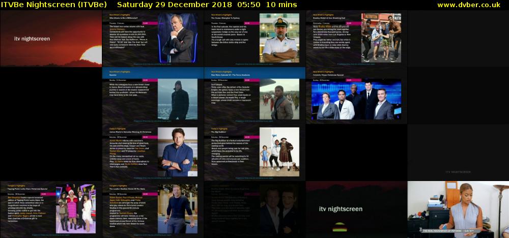 ITVBe Nightscreen (ITVBe) Saturday 29 December 2018 05:50 - 06:00