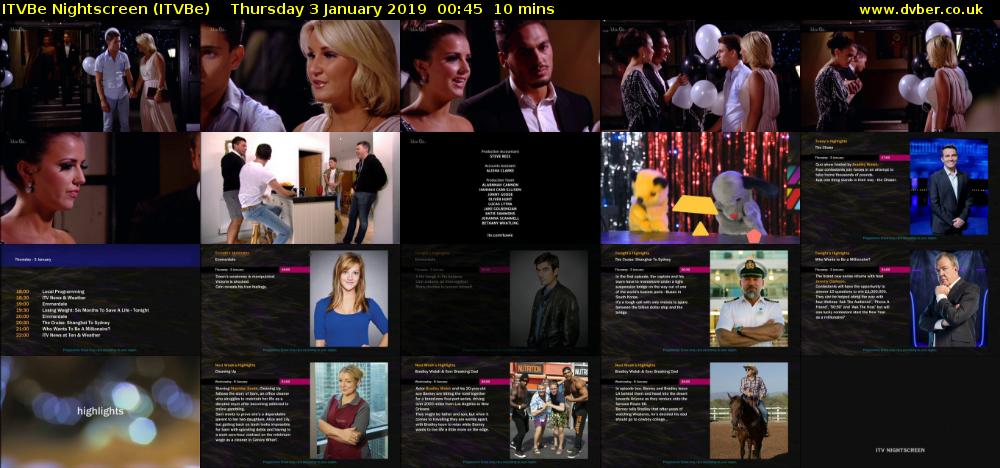 ITVBe Nightscreen (ITVBe) Thursday 3 January 2019 00:45 - 00:55