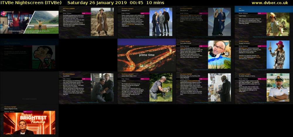 ITVBe Nightscreen (ITVBe) Saturday 26 January 2019 00:45 - 00:55