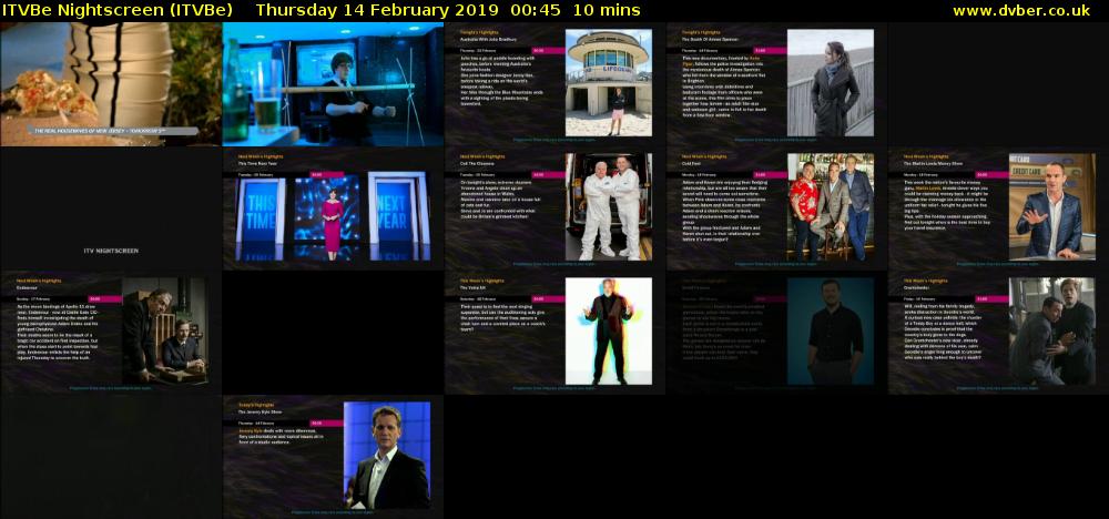 ITVBe Nightscreen (ITVBe) Thursday 14 February 2019 00:45 - 00:55