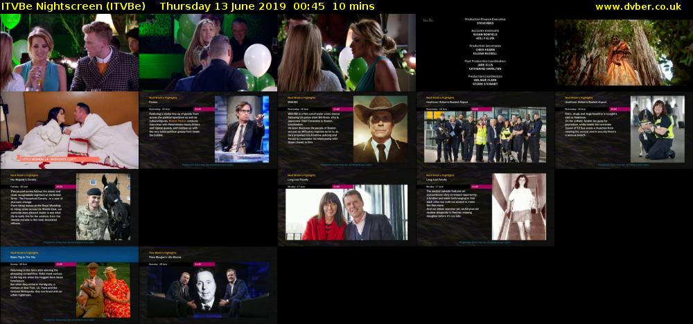 ITVBe Nightscreen (ITVBe) Thursday 13 June 2019 00:45 - 00:55