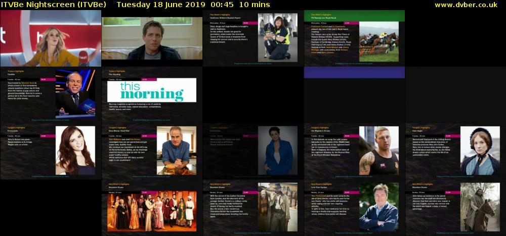 ITVBe Nightscreen (ITVBe) Tuesday 18 June 2019 00:45 - 00:55