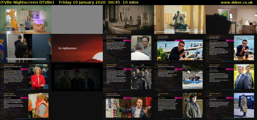 ITVBe Nightscreen (ITVBe) Friday 10 January 2020 00:45 - 00:55