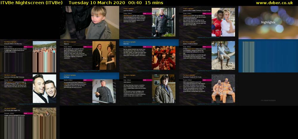 ITVBe Nightscreen (ITVBe) Tuesday 10 March 2020 00:40 - 00:55