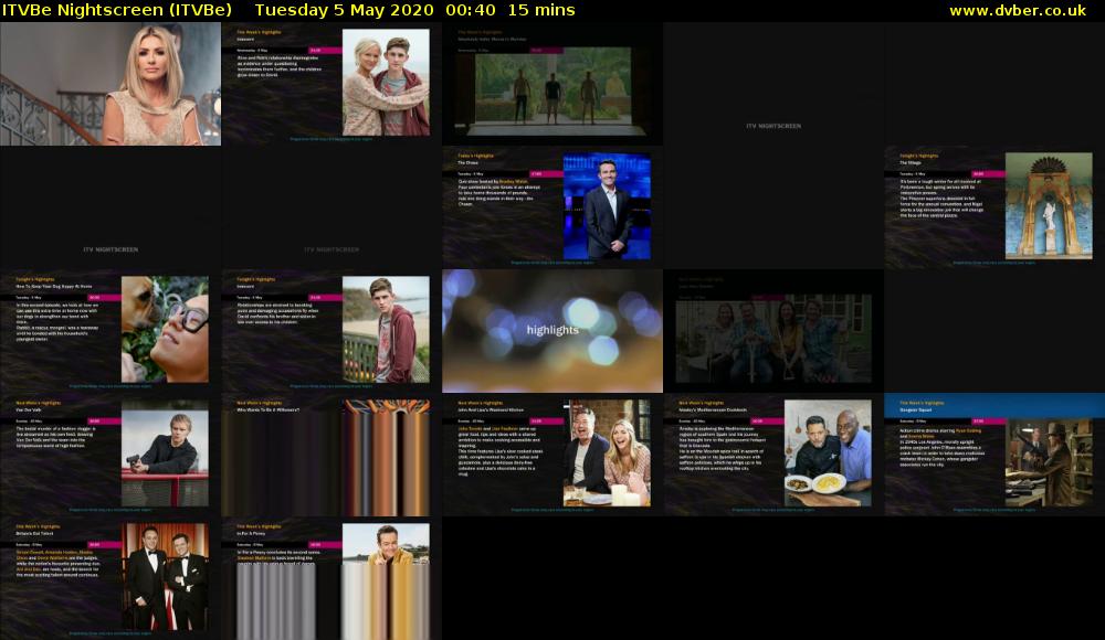 ITVBe Nightscreen (ITVBe) Tuesday 5 May 2020 00:40 - 00:55