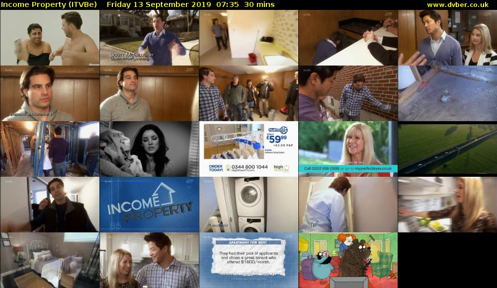 Income Property (ITVBe) Friday 13 September 2019 07:35 - 08:05