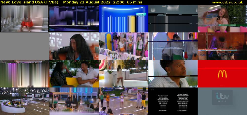 Love Island USA (ITVBe) Monday 22 August 2022 22:00 - 23:05