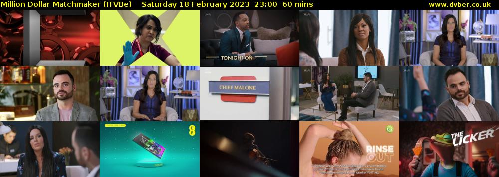 Million Dollar Matchmaker (ITVBe) Saturday 18 February 2023 23:00 - 00:00