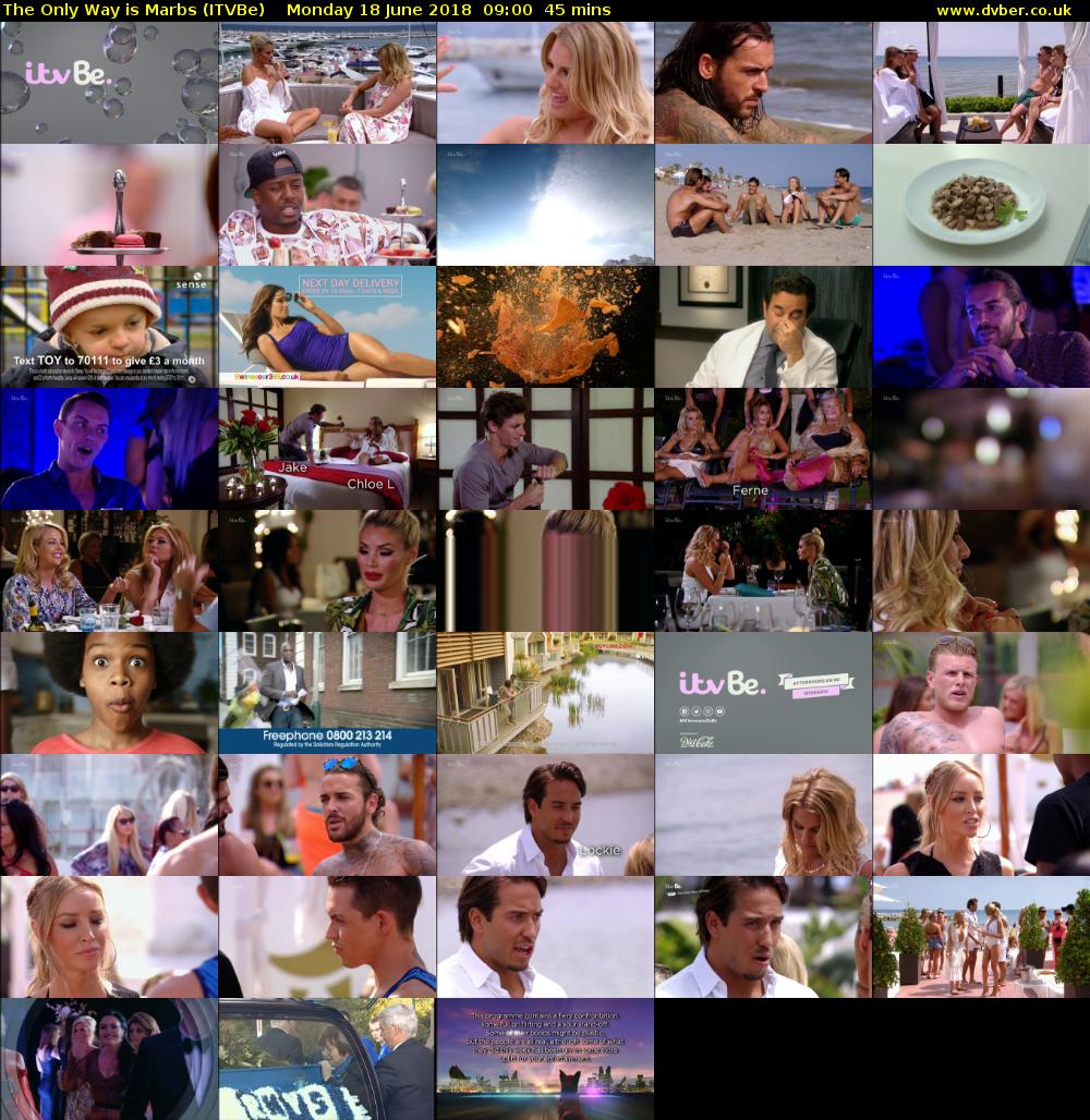 The Only Way is Marbs (ITVBe) Monday 18 June 2018 09:00 - 09:45