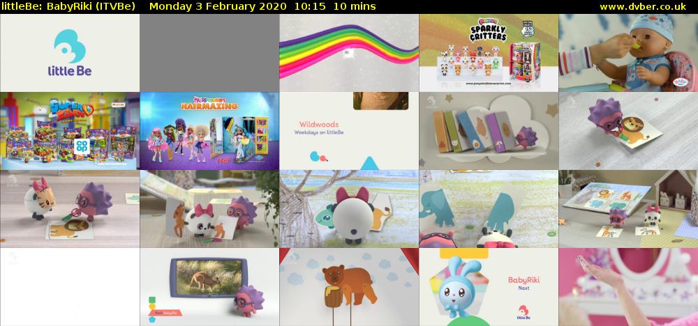 littleBe: BabyRiki (ITVBe) Monday 3 February 2020 10:15 - 10:25