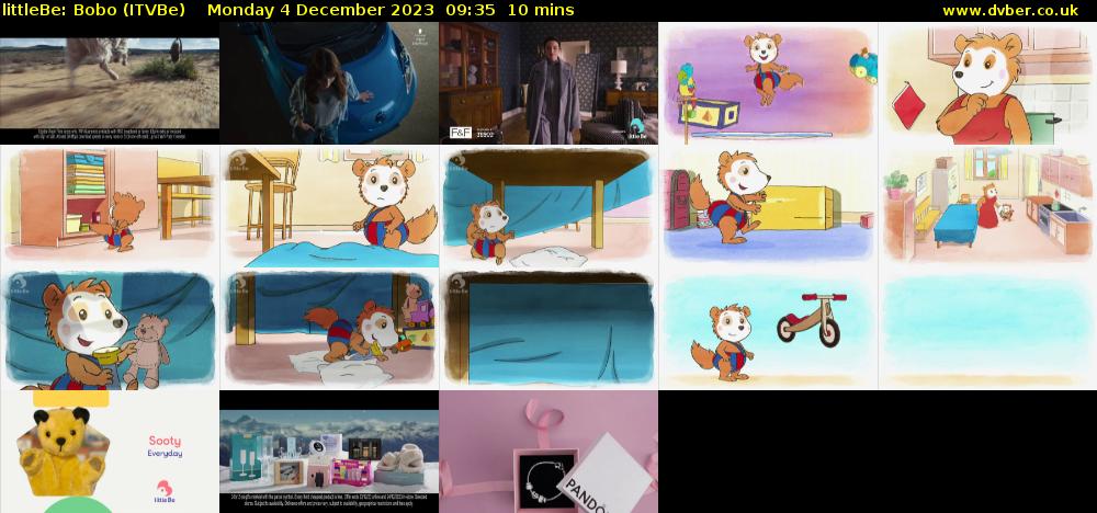 littleBe: Bobo (ITVBe) Monday 4 December 2023 09:35 - 09:45