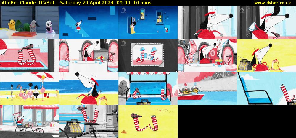 littleBe: Claude (ITVBe) Saturday 20 April 2024 09:40 - 09:50