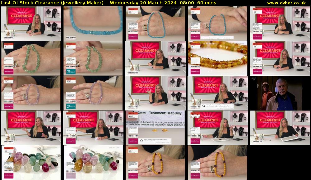 Last Of Stock Clearance (Jewellery Maker) Wednesday 20 March 2024 08:00 - 09:00