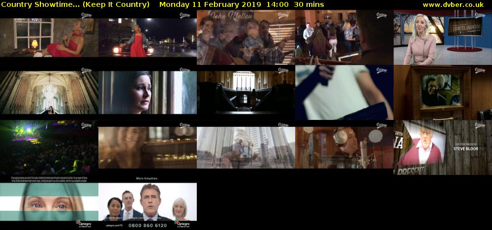 Country Showtime... (Keep It Country) Monday 11 February 2019 14:00 - 14:30
