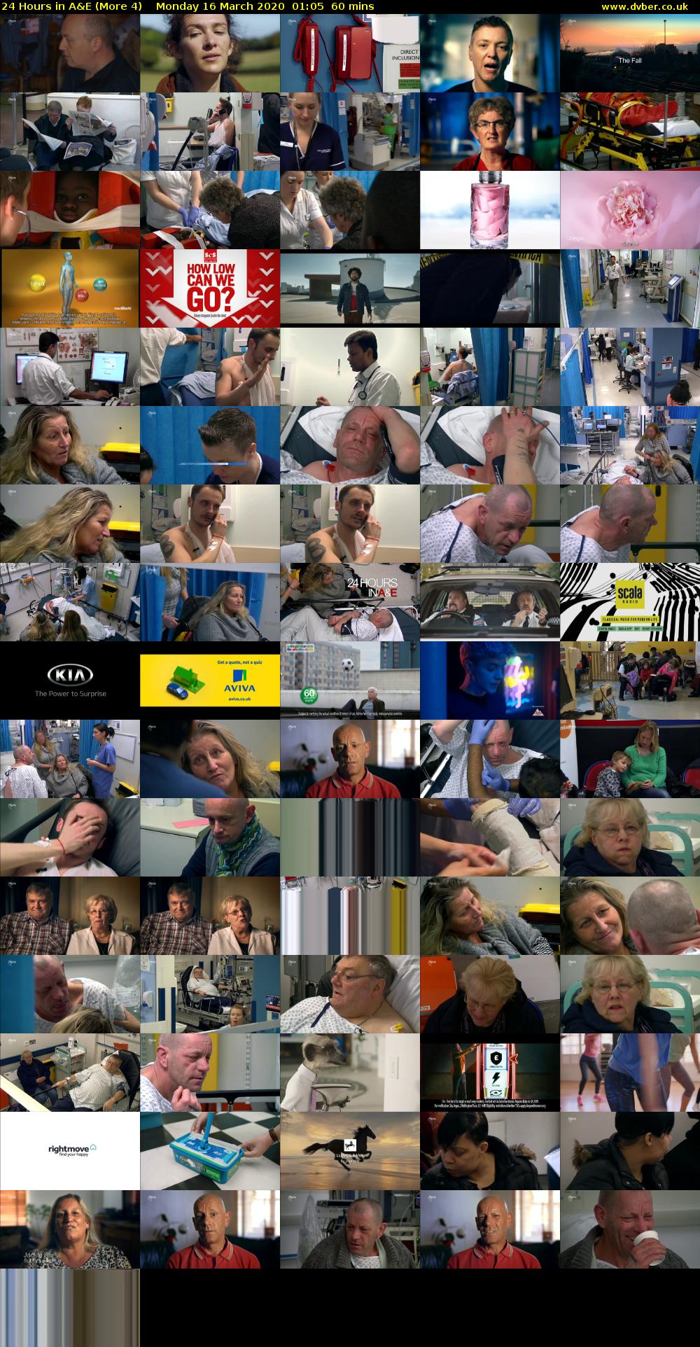 24 Hours in A&E (More 4) Monday 16 March 2020 01:05 - 02:05