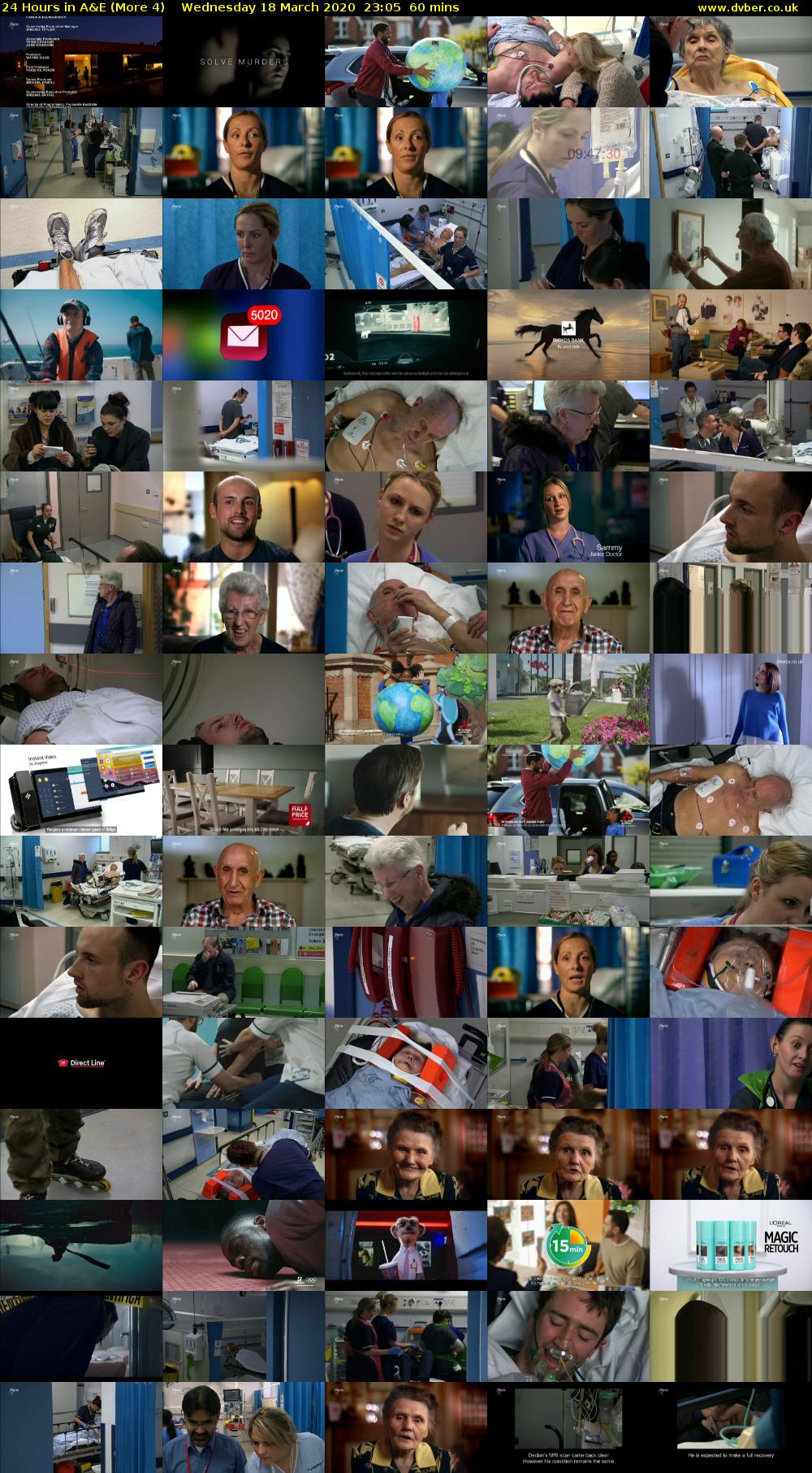 24 Hours in A&E (More 4) Wednesday 18 March 2020 23:05 - 00:05