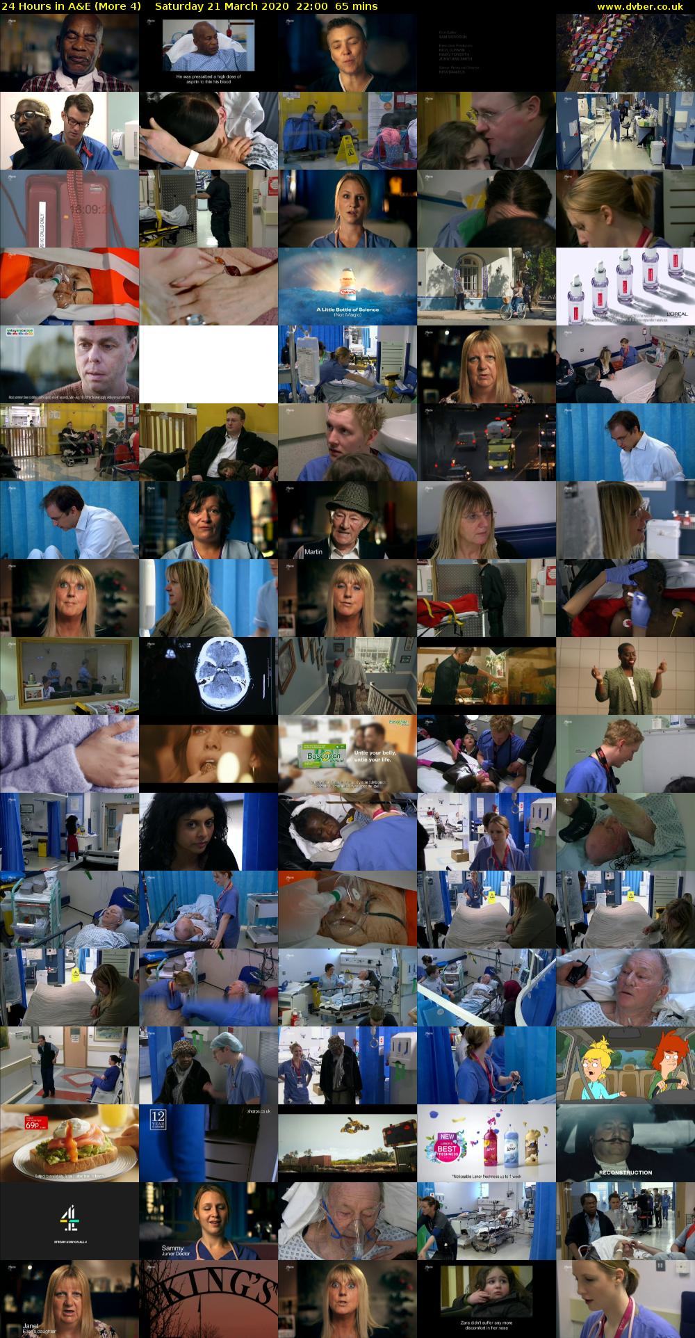24 Hours in A&E (More 4) Saturday 21 March 2020 22:00 - 23:05