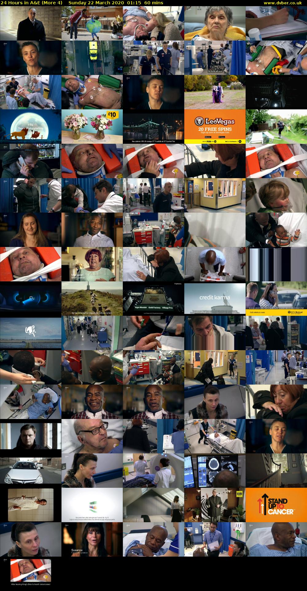 24 Hours in A&E (More 4) Sunday 22 March 2020 01:15 - 02:15