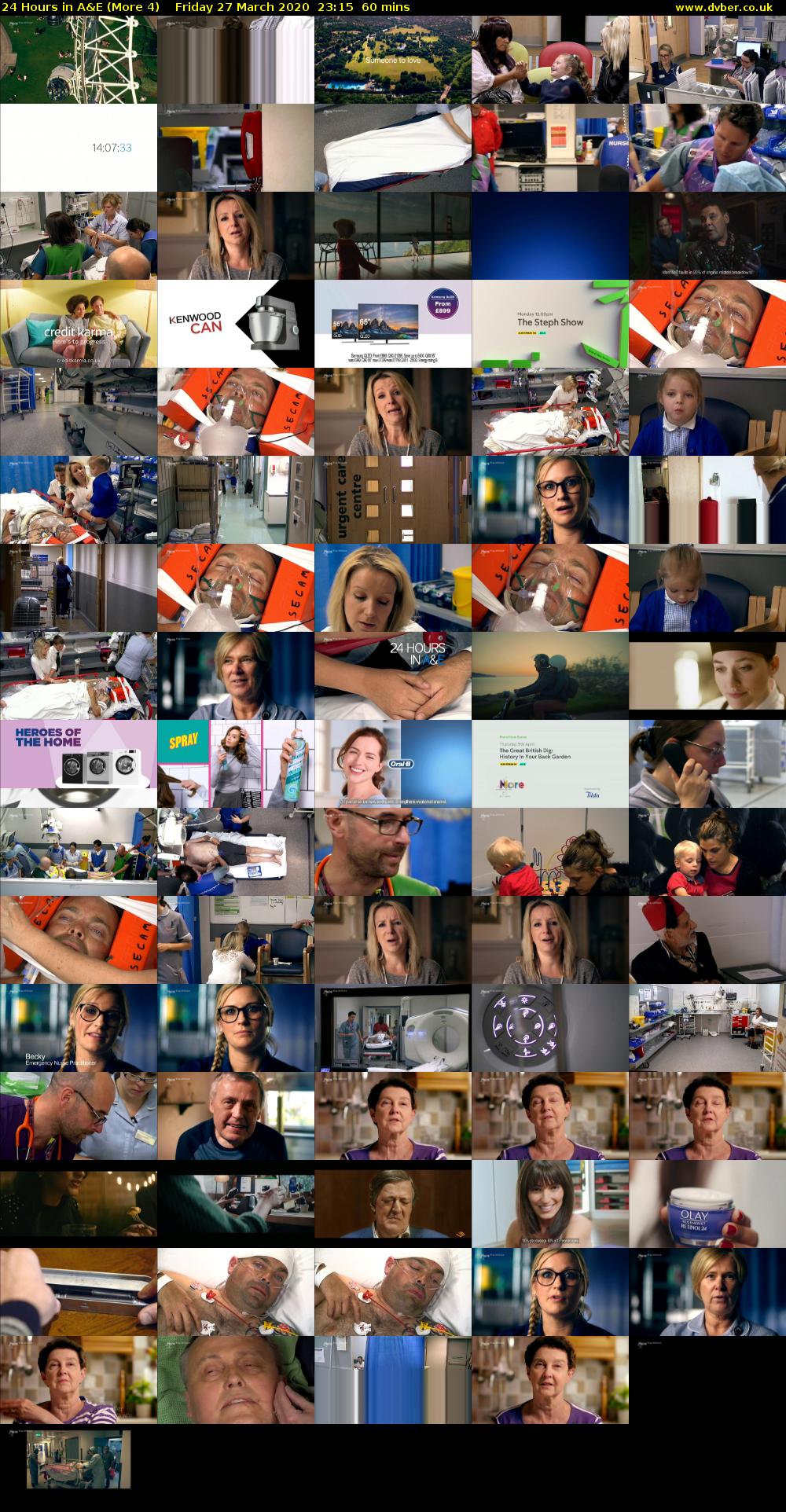 24 Hours in A&E (More 4) Friday 27 March 2020 23:15 - 00:15