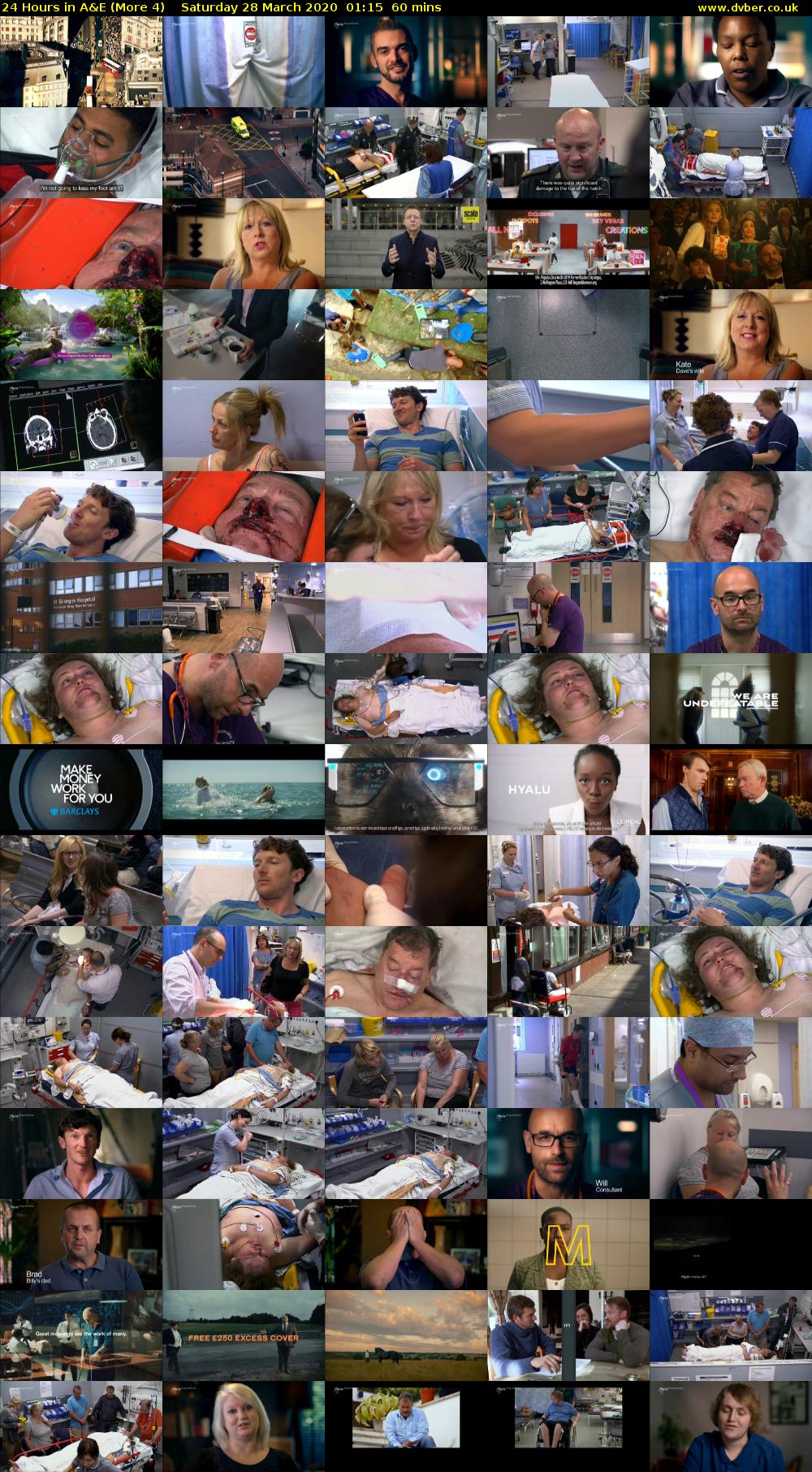 24 Hours in A&E (More 4) Saturday 28 March 2020 01:15 - 02:15