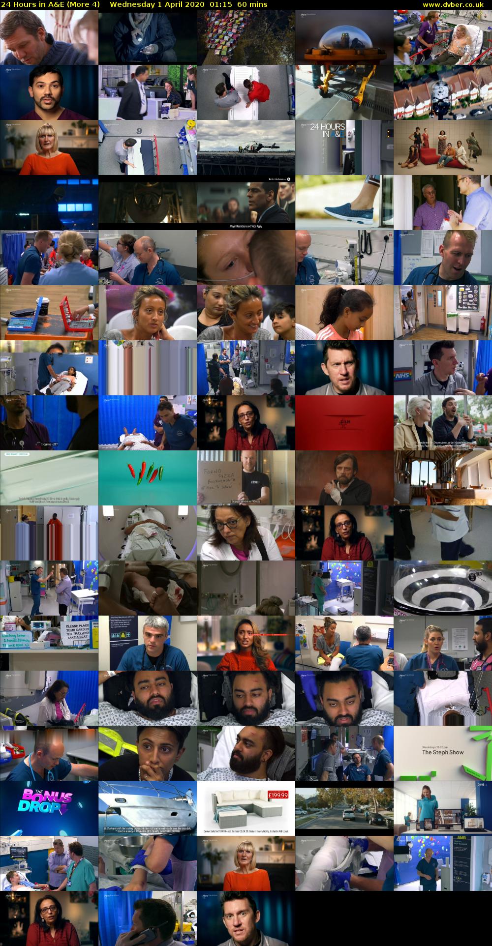 24 Hours in A&E (More 4) Wednesday 1 April 2020 01:15 - 02:15