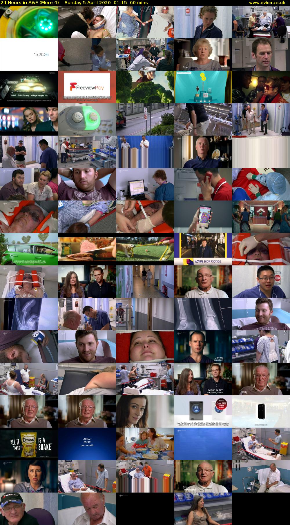 24 Hours in A&E (More 4) Sunday 5 April 2020 01:15 - 02:15