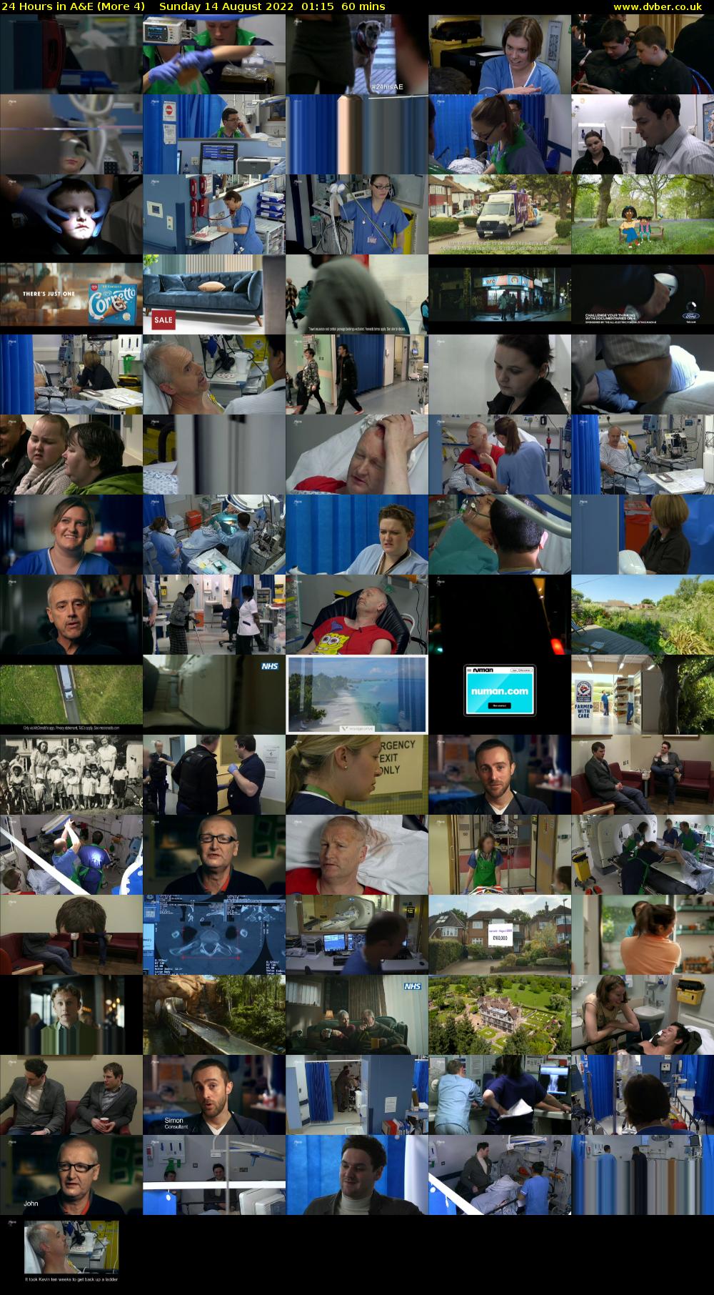 24 Hours in A&E (More 4) Sunday 14 August 2022 01:15 - 02:15
