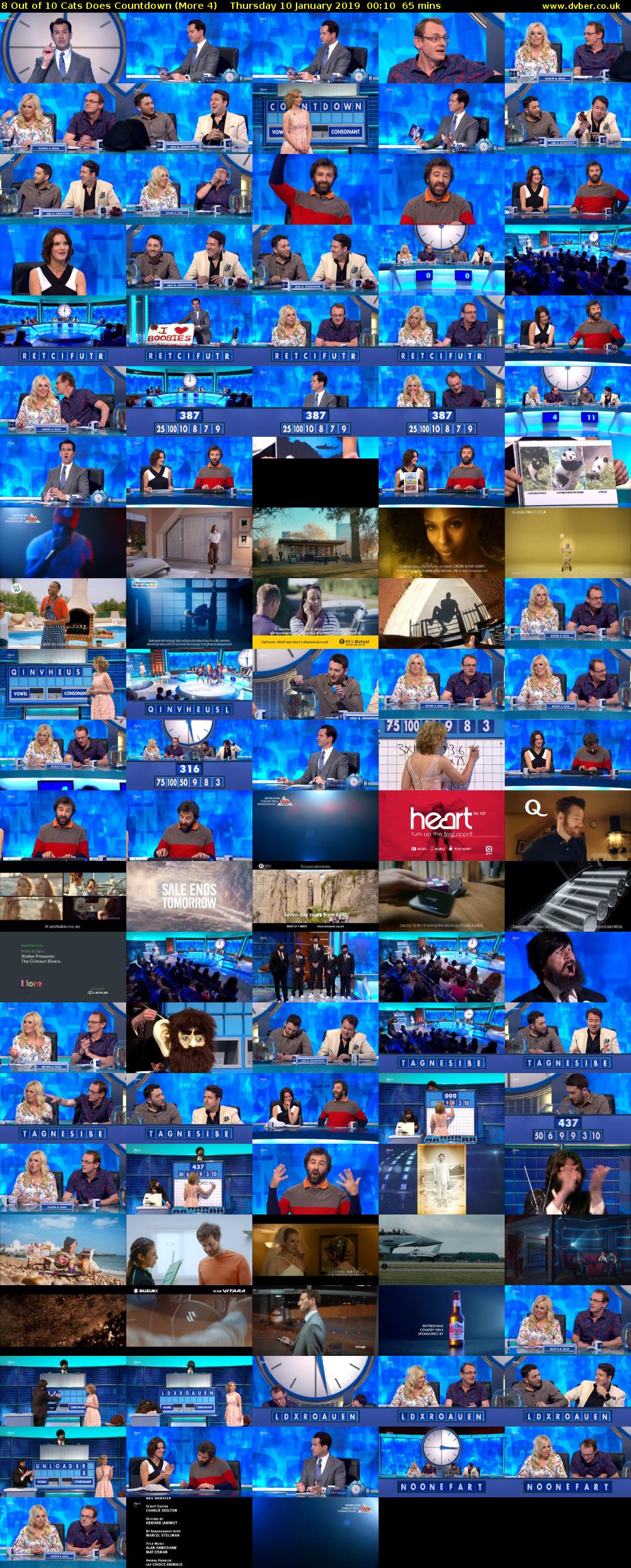 8 Out of 10 Cats Does Countdown (More 4) Thursday 10 January 2019 00:10 - 01:15