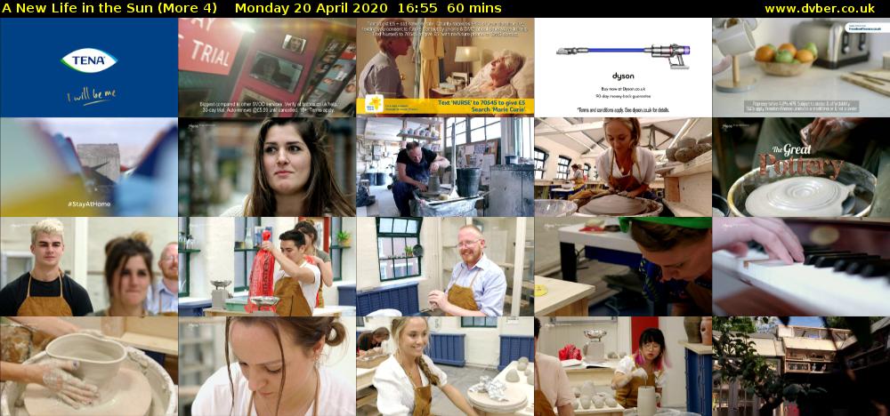 A New Life in the Sun (More 4) Monday 20 April 2020 16:55 - 17:55