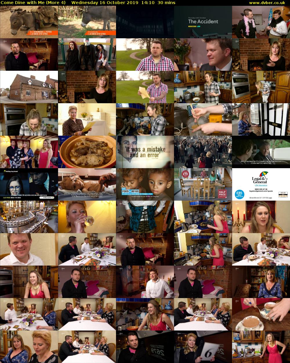 Come Dine with Me (More 4) Wednesday 16 October 2019 14:10 - 14:40