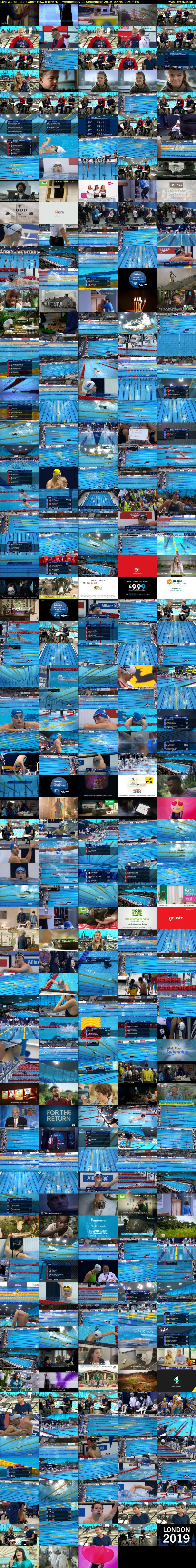 Live World Para Swimming... (More 4) Wednesday 11 September 2019 09:45 - 13:00