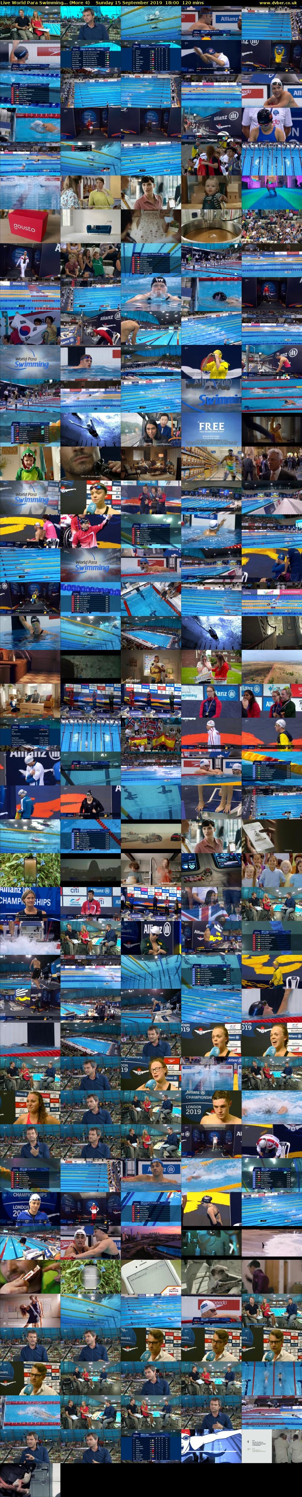 Live World Para Swimming... (More 4) Sunday 15 September 2019 18:00 - 20:00